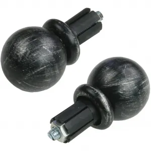 Наконечник для карнизной штанги Наконечник, шарик Esperanca для штанг 16 мм Наконечник, шарик Liedeco, Silberfarben/schwarz