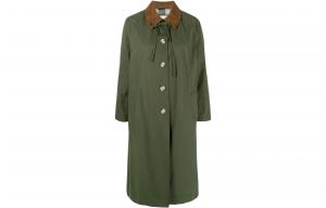 Barbour Женское пальто, зеленое, с отворотами, умеренно прямой крой
