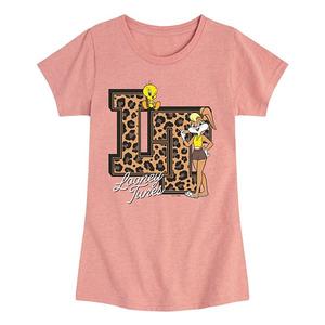 Футболка с принтом Looney Tunes и леопардовым принтом для девочек 7-16 Licensed Character, Desert Pink