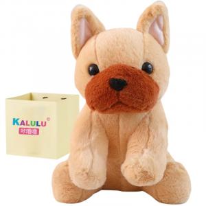 Плюшевая игрушка мультяшный бультерьер 34см/42см высота Click, коричневый