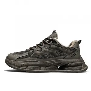 Скользостойкий, износостойкий, дышащий, с полным покрытием, легкий, увеличивающий рост, утепленный низкий верх WARRIOR, светло-хаки черный-Fleece-Lined