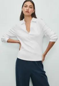 Рубашка-Поло с длинным рукавом, стандартного кроя. Next, White