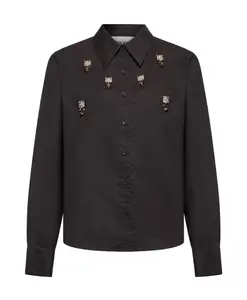 Блузка с декоративными деталями Silvian Heach, коричневый