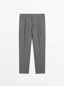 Брюки свободного кроя с эластичными вставками по бокам Massimo Dutti, серый