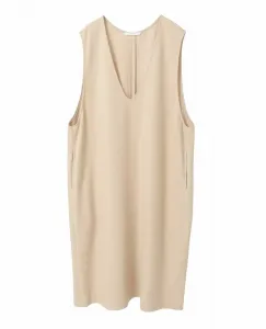 Джемпер-платье с U-образным вырезом из картона/фритинга Plain People, цвет Beige