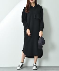 Платье-толстовка с оборками из картона Interplanet, цвет Black