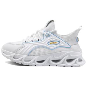 Kuding Мужские беговые кроссовки низкие серые белые черно-белые, цвет White