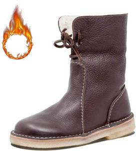 Винтажные ультрамягкие водонепроницаемые сапоги с шерстяной подкладкой, женские слипоны, ортопедические водонепроницаемые снегоступы для диабетиков No Brand, 10 Coffee