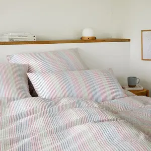 Элегантный комплект постельного белья, тканый сирсакер, цвет дуэдде, розовый, размер 155x220+80x80 Elegante