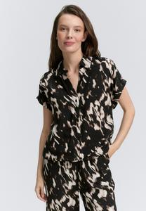 Блуза TOM TAILOR MIT MUSTER, Blurry Animal Design/Black