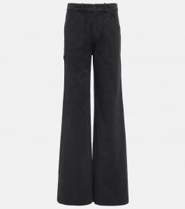 Широкие брюки quentin из твила Nili Lotan, серый