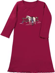 Erwin Müller Детская ночная рубашка из трикотажа ягодного цвета