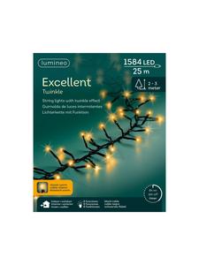 Lumineo Гирлянда из светодиодных лампочек EXELGENT TWINKLE 1584, 25 м, черный кабель, классический теплый белый цвет