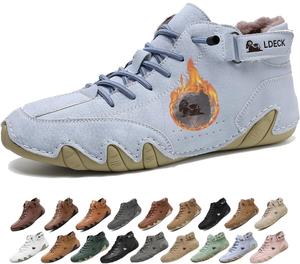 Мужские водонепроницаемые зимние снежные ботинки с ортопедической поддержкой: легкие противоскользящие походные ботинки с теплой дышащей подкладкой для комфорта при ходьбе в холодную погоду весь день Generic, небесно-голубой