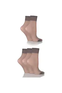 5 пар босоножек до щиколотки плотностью 15 ден SOCKSHOP, серый