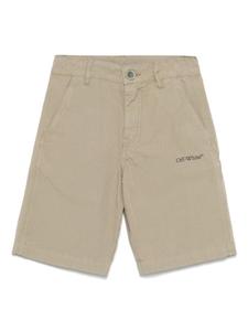 Off-White Kids шорты с логотипом, зеленый