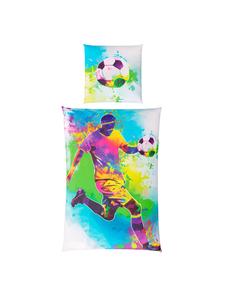 Хлопковое постельное белье Renforce Детское постельное белье Glow in Football Cats Collection, 135 x 200 см