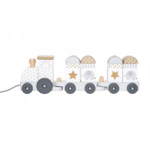 Деревянный поезд с серебряными блоками Джабадабадо JaBaDaBaDo