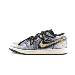 Jordan Кроссовки Air 1 Obsidian Gold Edge Abrasion Resistant Low top Vintage баскетбольные Unisex черный золотой