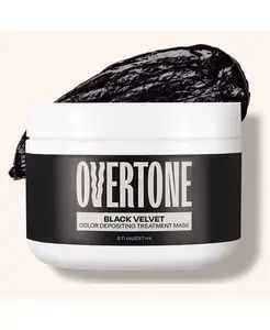 Маска для волос с сохранением цвета – полуперманентная краска для волос + кондиционер глубокого действия, банка 8 унций Overtone, black