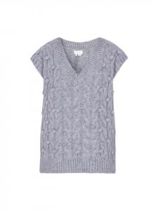 Свитер-жилет usha WHITE LABEL Pullunder, цвет Grau Blau Melange