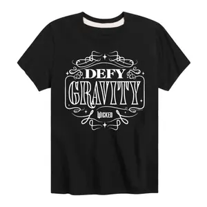 Мальчиковая футболка с принтом Wicked Defy Gravity, размеры 8-20 Licensed Character, черный
