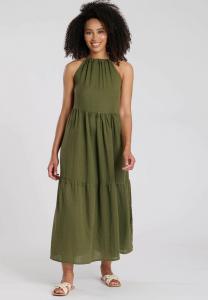 Повседневное платье TIE FRONT MIDI South Beach, зеленый