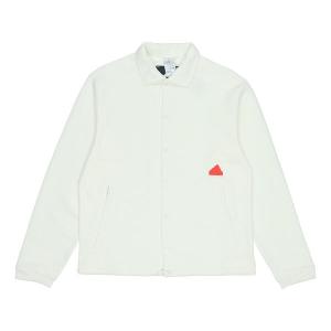 Куртка adidas Solid Color Logo Single Breasted Lapel Long Sleeves White Jacket, белый