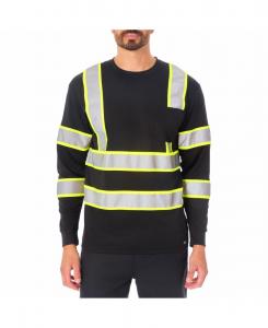 Мужская светоотражающая защитная футболка с длинным рукавом Smith's Workwear, Black