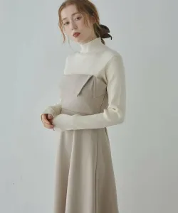 Многослойное трикотажное платье с застежкой-молнией