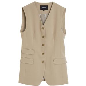 Женский жилет с V-образным вырезом для делового костюма ELLE, светло-коричневый