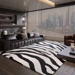 Saipos Ковер 250х350 см для гостиной/спальни в итальянском стиле, звукоизолирующий, с крупным зебровым принтом