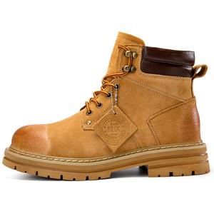 Короткие ботинки Martin на массивном каблуке унисекс KUX, Yellow Brown