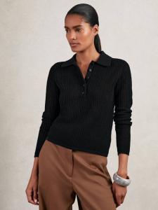 Длинный рубашка поло с вышивкой India Reiss, Black