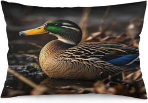 MaSiledy Чехол для диванной подушки Mallard Duck с принтом утки-кряквы, винтажный, двусторонняя печать Pattern-7
