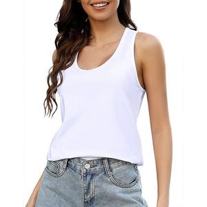 Женская летняя майка с круглым вырезом без рукавов свободного кроя Clearflower, White