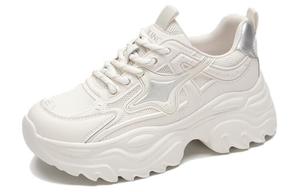 Кроссовки женские толстые низкие белый серебряный Aokang