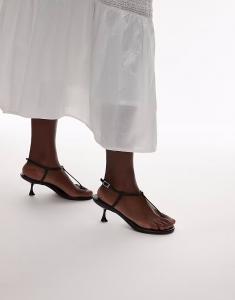 Туфли-стринги Imani на среднем каблуке Topshop черного цвета