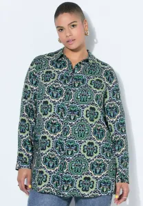 Блузка прямого кроя с принтом «качел» и узкими пуговицами. Studio Untold, Black