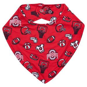 Детский нагрудник Scarlet Ohio State Buckeyes All Over Print Zoozatz