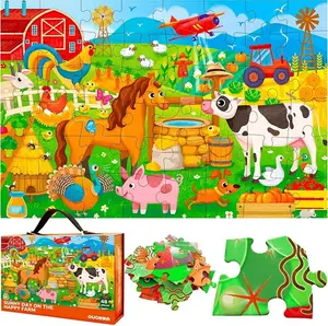 Гигантские напольные пазлы размером 2x3 фута для детей 4-6 лет Quokka, farm