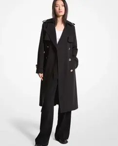 Женский тренч с лацканами и большими карманами Michael Michael Kors, черный