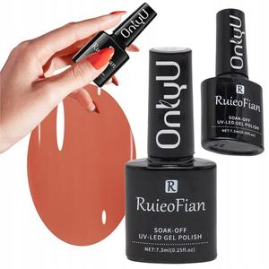 ОРАНЖЕВО-РОЗОВЫЙ ГИБРИДНЫЙ ЛАК ДЛЯ НОГТЕЙ С ГЛЯНЦЕМ УФ-ЛАКА/L173 OnlyU