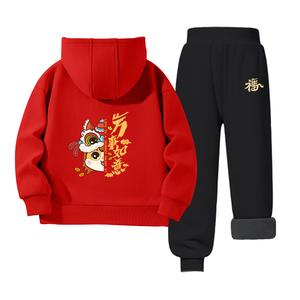 Детская повседневная спортивная одежда WARRIOR, красный lion head horse+золотоen fortune horse k-черный/золотоen fortune horse k