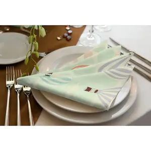 Салфетка из тканиа Balloons, органическая GOTS, сертифицирована CERES 0242 для детей Adam, зеленый