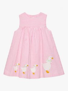 Хлопчатобумажное платье-сарафанчик в полоску baby duck Trotters, розовый/разноцветный