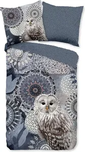 Фланелевое постельное белье Dream Castle Comfort - Odin - Мандалы с совой, синее, 155 x 220 см. Traumschloss