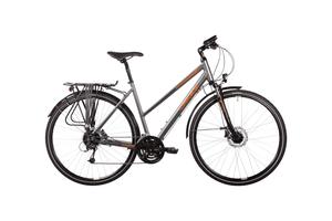 Треккинговый велосипед Lakes Free 120 - 28 дюймов - Damen Sport - 2024, цвет Grau|darkanthracite orange black