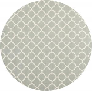 Ковер SAFAVIEH, 214 x 214 см, Chatham Collection, Grey & Ivory, ручной работы, узор Quatrefoil Trellis, шерстяной, подходит для помещений с высокой проходимостью в гостиной, спальне (CHT717E)