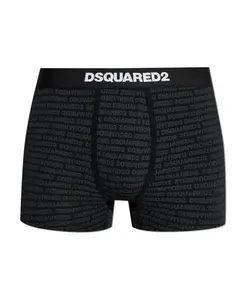 Хлопковые боксерские шорты с монограммой Dsquared2, черный